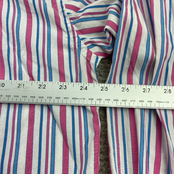 Vintage 90s Tommy Hilfiger Shirt Adult Large L Pink White Stripe Button Up Men - Picture 11 of 12
